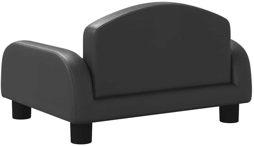 Vaikiška sofa, juodos spalvos, 50x40x30 cm, dirbtinė oda
