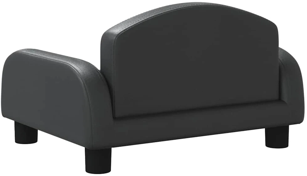 Vaikiška sofa, juodos spalvos, 50x40x30 cm, dirbtinė oda