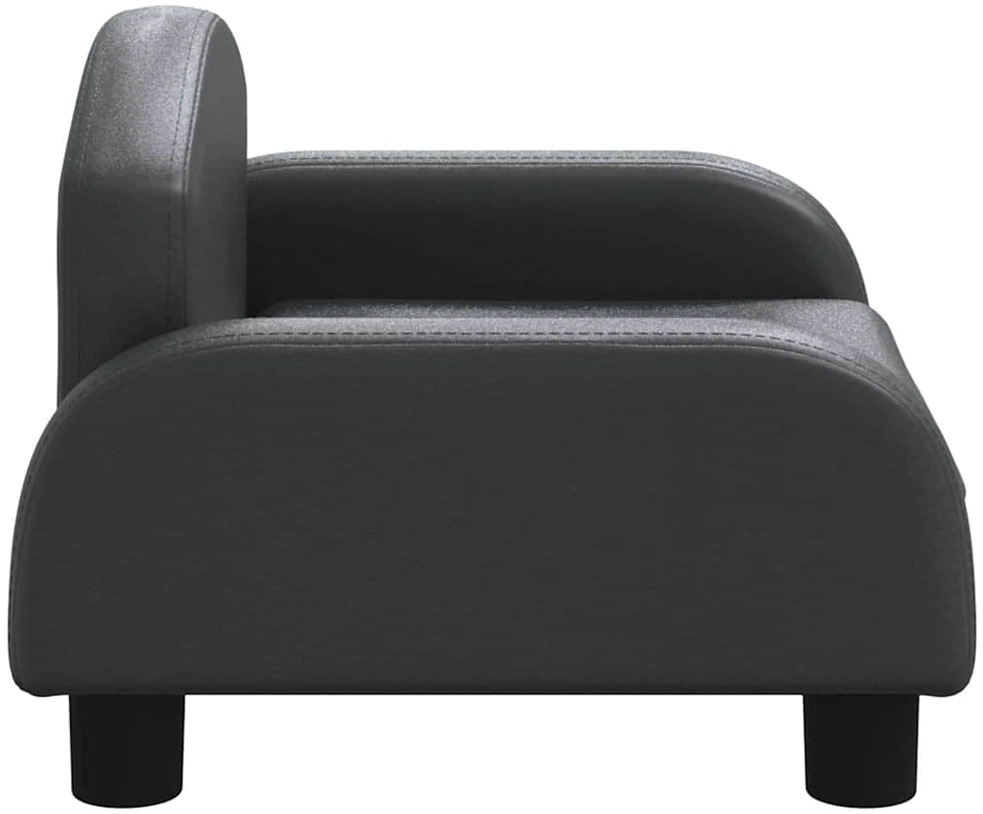 Vaikiška sofa, juodos spalvos, 50x40x30 cm, dirbtinė oda