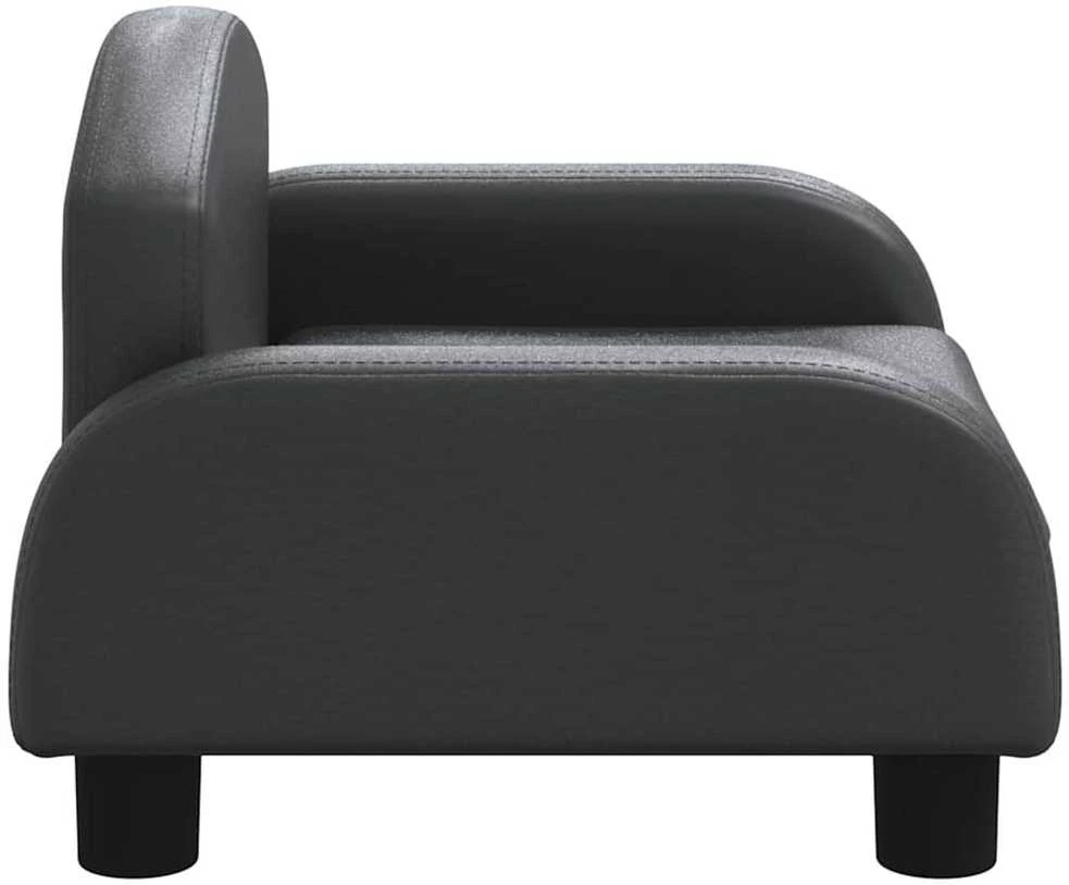 Vaikiška sofa, juodos spalvos, 50x40x30 cm, dirbtinė oda