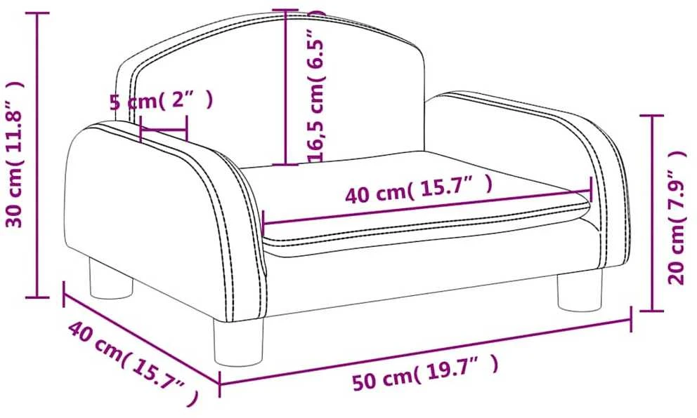 Vaikiška sofa, juodos spalvos, 50x40x30 cm, dirbtinė oda