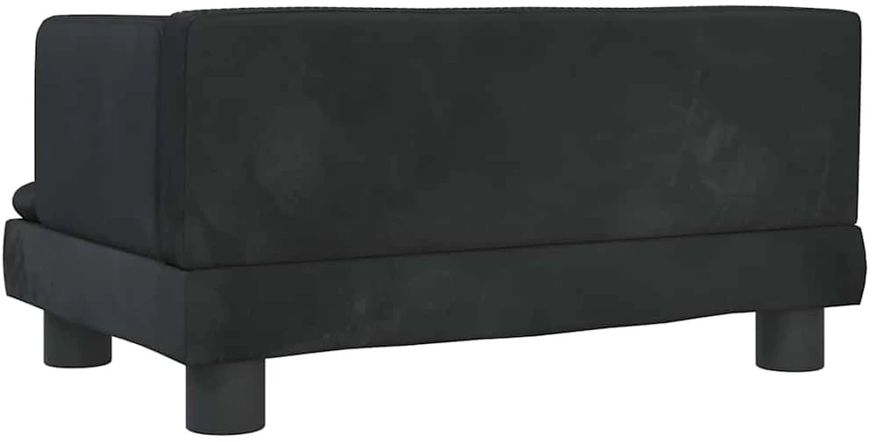 Vaikiška sofa, juodos spalvos, 60x40x30cm, aksomas