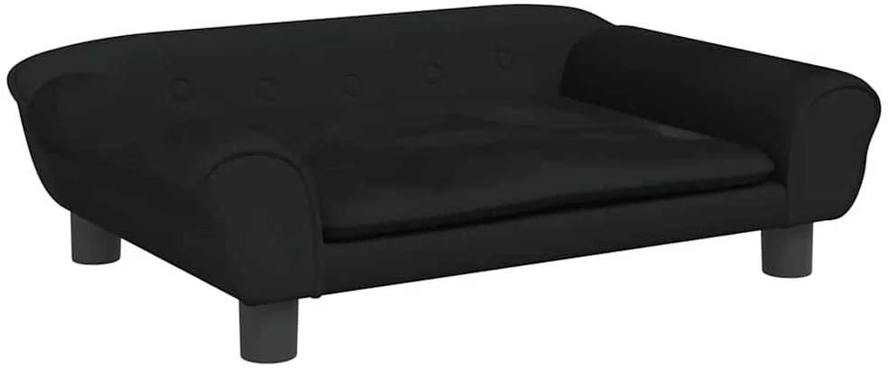 Vaikiška sofa, juodos spalvos, 70x45x26cm, aksomas