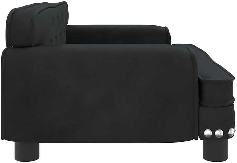 Vaikiška sofa, juodos spalvos, 70x45x30cm, aksomas