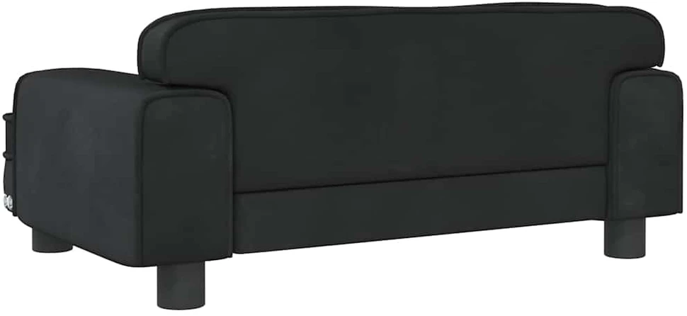Vaikiška sofa, juodos spalvos, 70x45x30cm, aksomas
