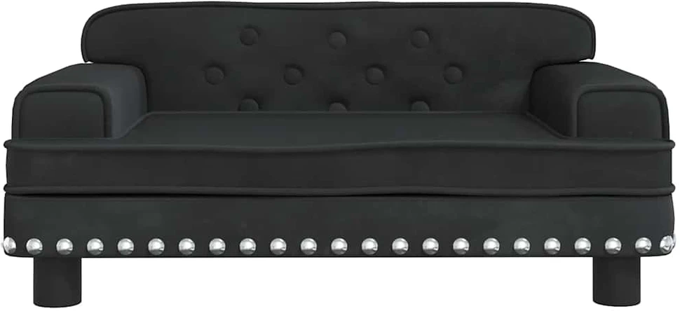 Vaikiška sofa, juodos spalvos, 70x45x30cm, aksomas