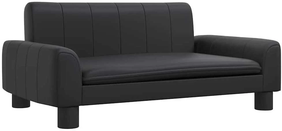 Vaikiška sofa, juodos spalvos, 70x45x30cm, dirbtinė oda