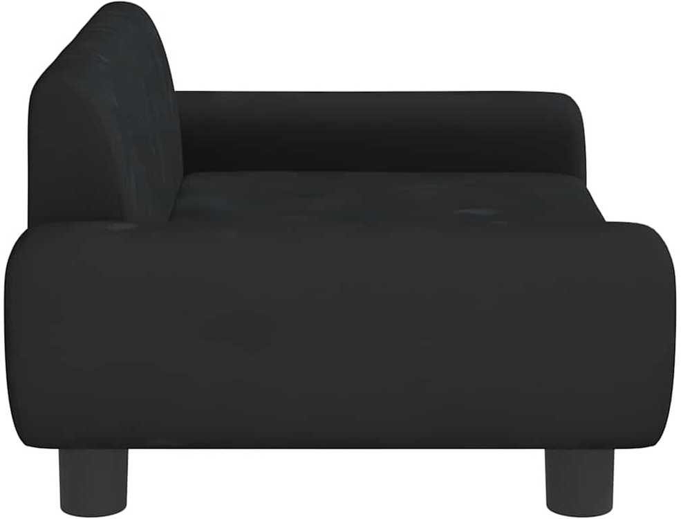 Vaikiška sofa, juodos spalvos, 70x45x33cm, aksomas