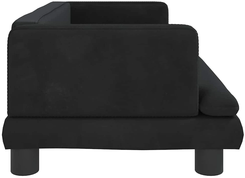 Vaikiška sofa, juodos spalvos, 80x45x30cm, aksomas