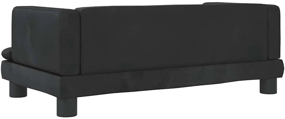 Vaikiška sofa, juodos spalvos, 80x45x30cm, aksomas