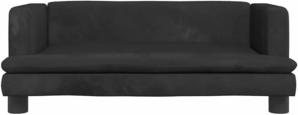 Vaikiška sofa, juodos spalvos, 80x45x30cm, aksomas