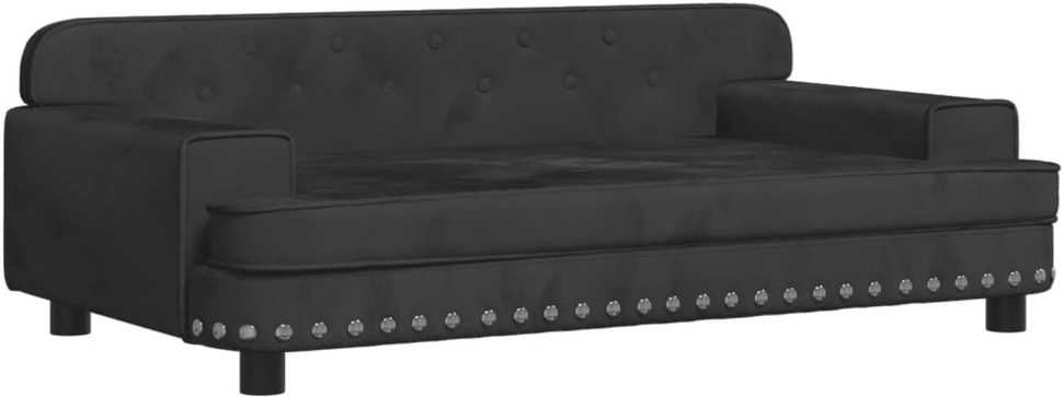 Vaikiška sofa, juodos spalvos, 90x53x30cm, aksomas