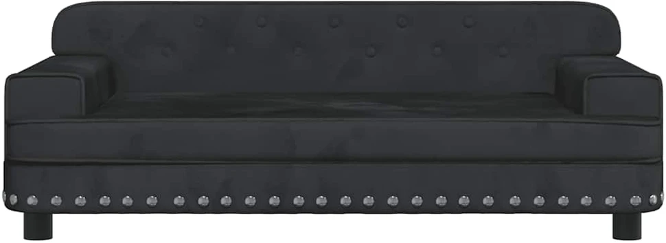 Vaikiška sofa, juodos spalvos, 90x53x30cm, aksomas