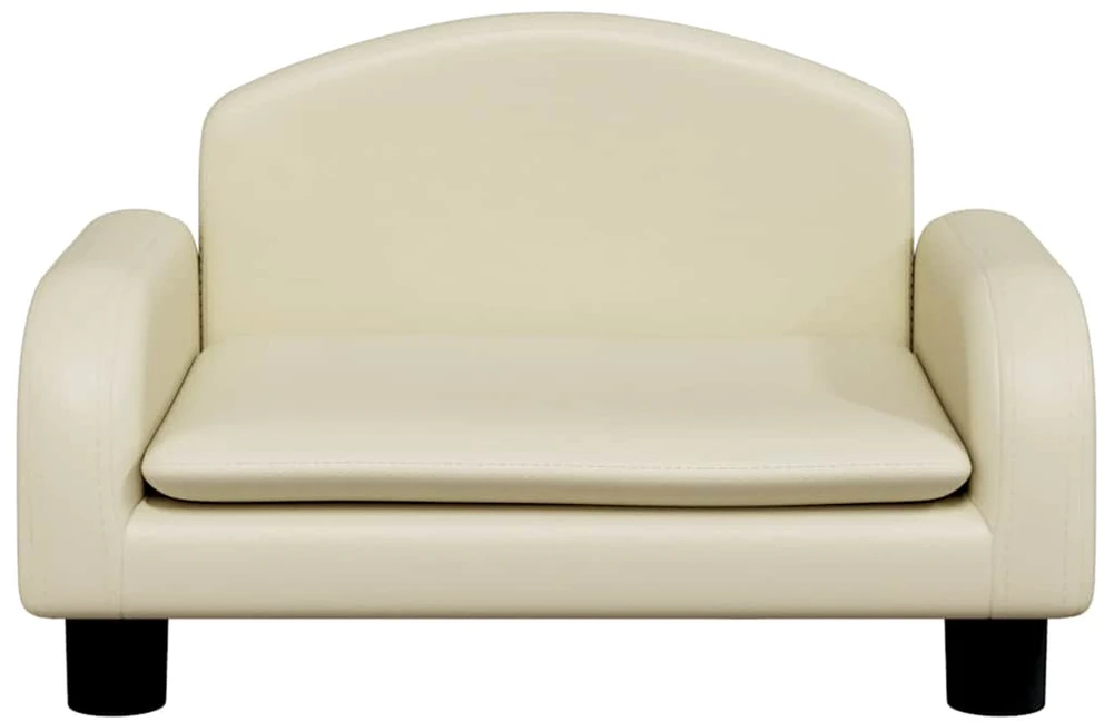 Vaikiška sofa, kreminės spalvos, 50x40x30 cm, dirbtinė oda