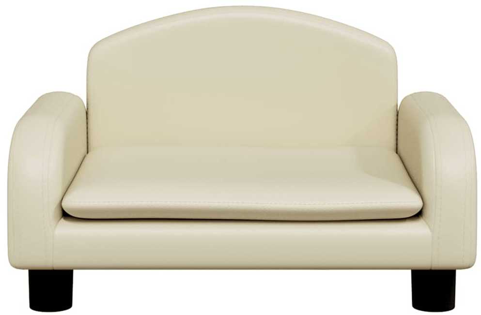 Vaikiška sofa, kreminės spalvos, 50x40x30 cm, dirbtinė oda