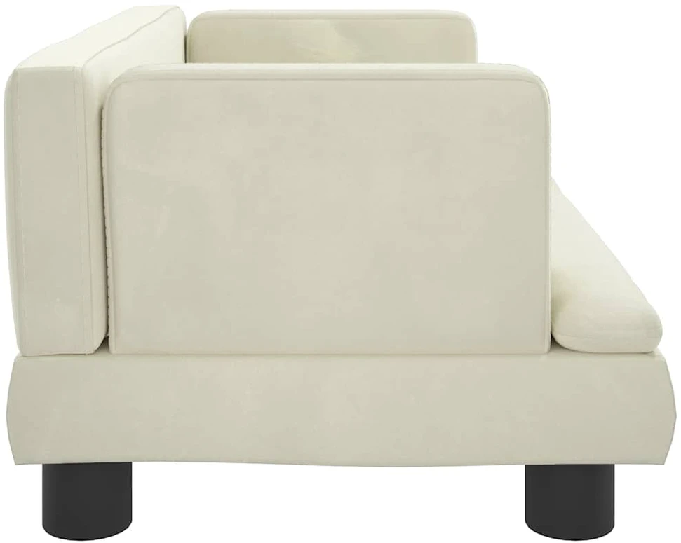 Vaikiška sofa, kreminės spalvos, 60x40x30cm, aksomas