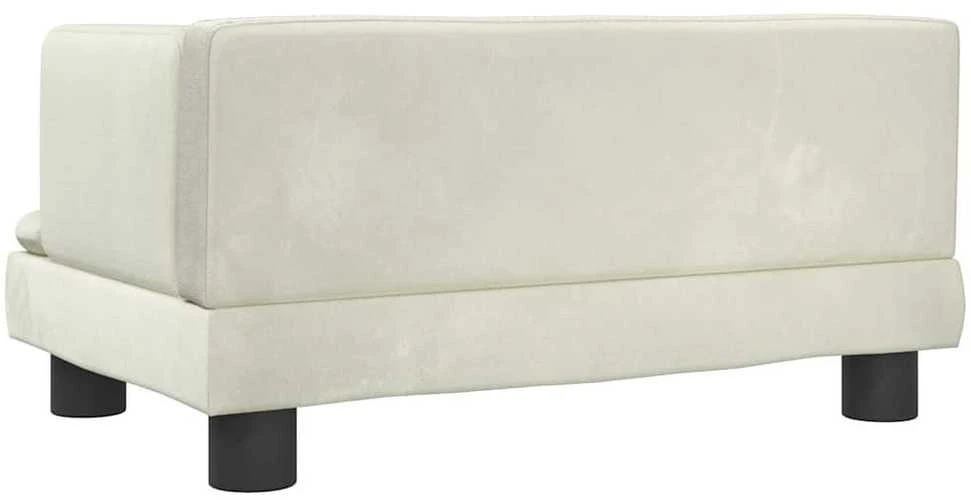 Vaikiška sofa, kreminės spalvos, 60x40x30cm, aksomas