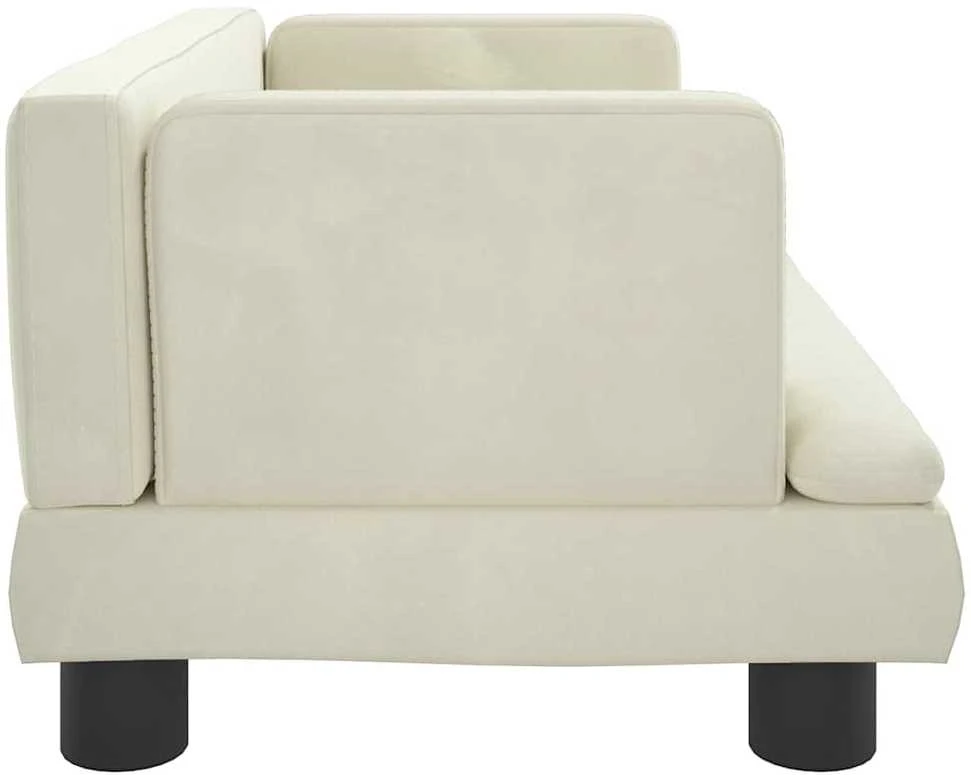 Vaikiška sofa, kreminės spalvos, 60x40x30cm, aksomas