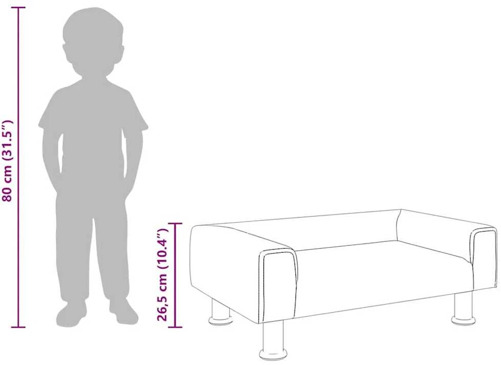 Vaikiška sofa, kreminės spalvos, 70x45x26,5cm, aksomas
