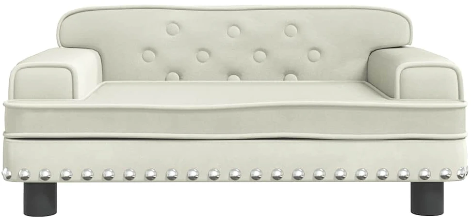 Vaikiška sofa, kreminės spalvos, 70x45x30cm, aksomas