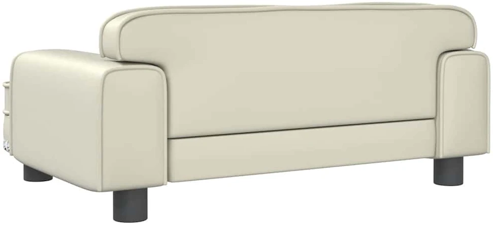 Vaikiška sofa, kreminės spalvos, 70x45x30cm, dirbtinė oda