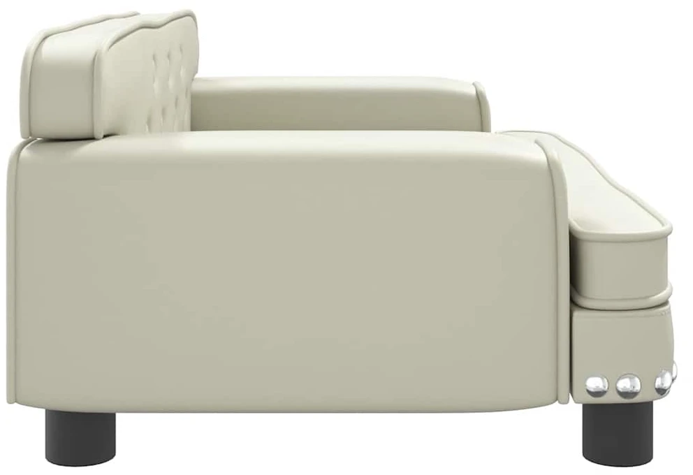 Vaikiška sofa, kreminės spalvos, 70x45x30cm, dirbtinė oda