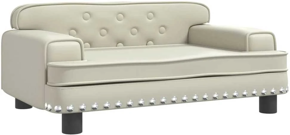 Vaikiška sofa, kreminės spalvos, 70x45x30cm, dirbtinė oda