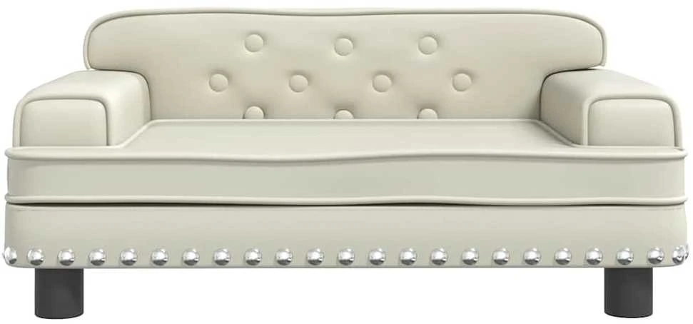 Vaikiška sofa, kreminės spalvos, 70x45x30cm, dirbtinė oda