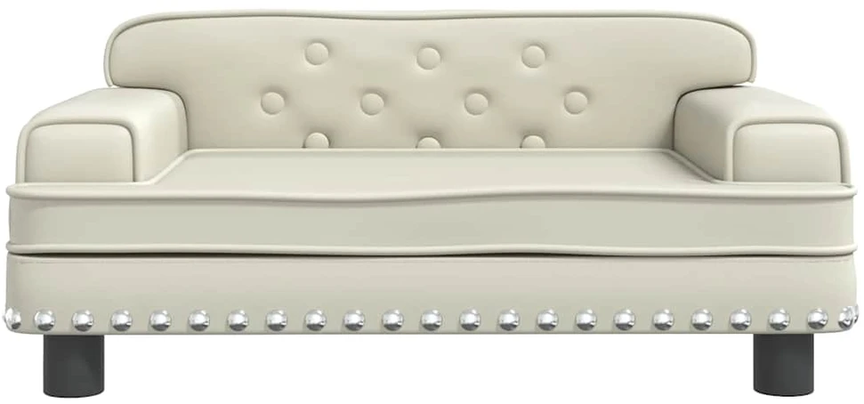 Vaikiška sofa, kreminės spalvos, 70x45x30cm, dirbtinė oda