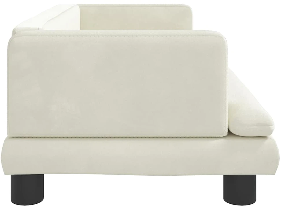 Vaikiška sofa, kreminės spalvos, 80x45x30cm, aksomas