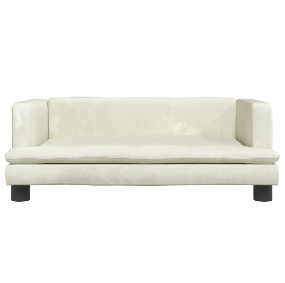 Vaikiška sofa, kreminės spalvos, 80x45x30cm, aksomas
