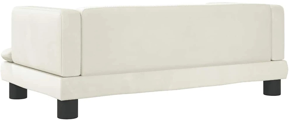Vaikiška sofa, kreminės spalvos, 80x45x30cm, aksomas
