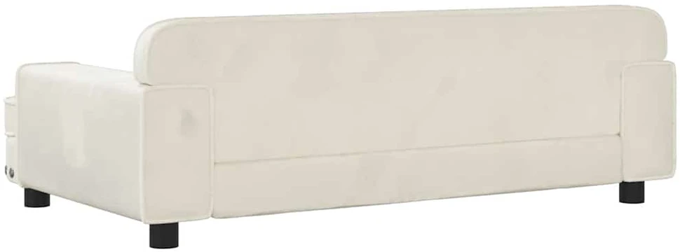 Vaikiška sofa, kreminės spalvos, 90x53x30cm, aksomas