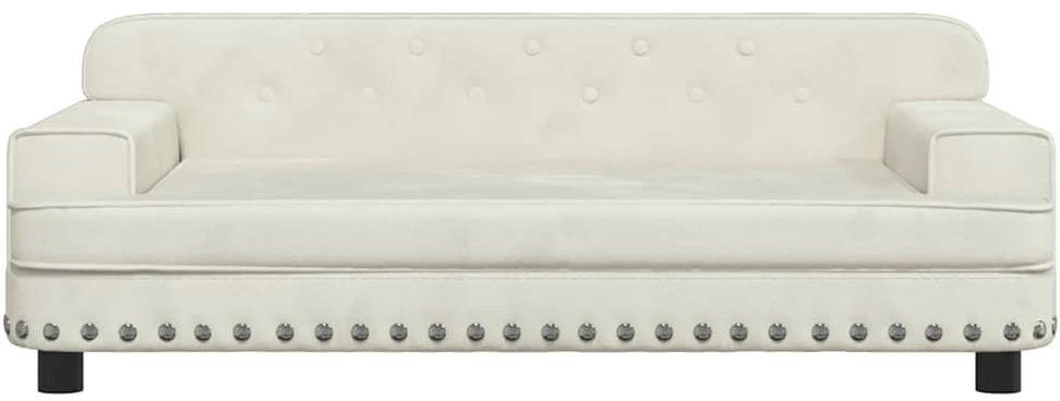 Vaikiška sofa, kreminės spalvos, 90x53x30cm, aksomas