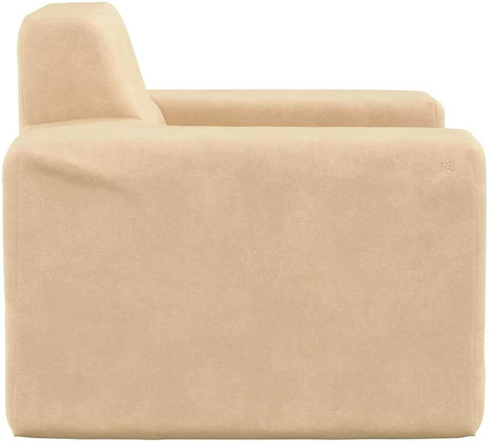 Vaikiška sofa, kreminės spalvos, minkštas pliušas