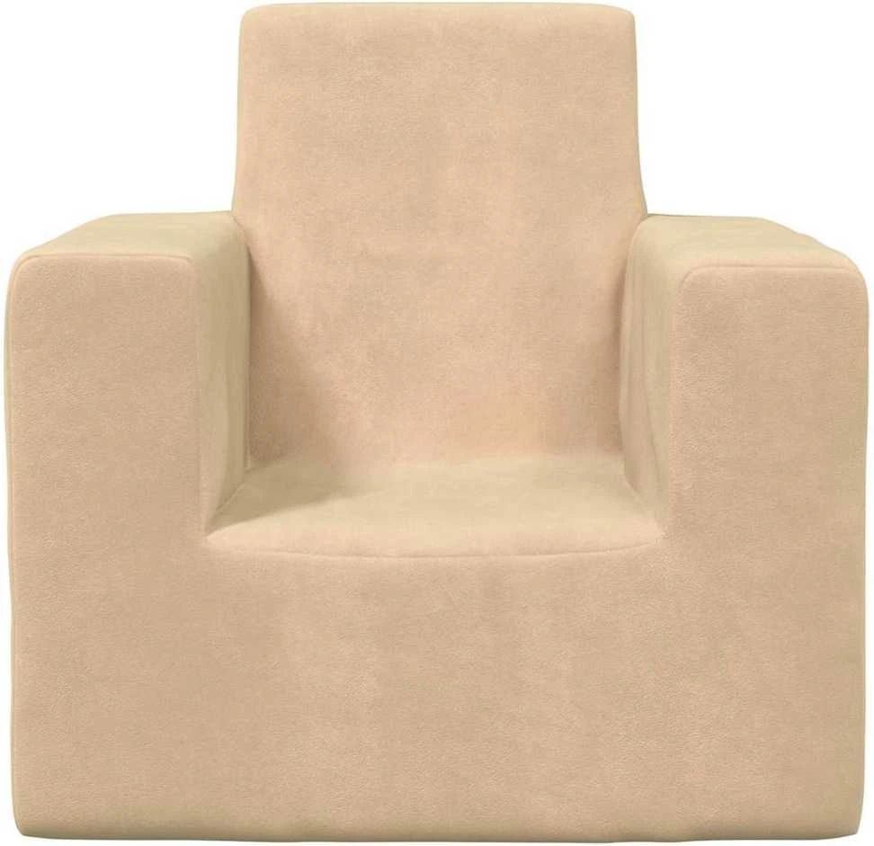 Vaikiška sofa, kreminės spalvos, minkštas pliušas