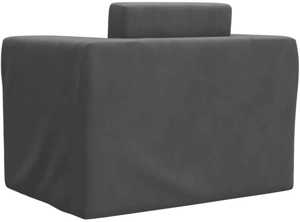 Vaikiška sofa-lova, antracito spalvos, minkštas pliušas