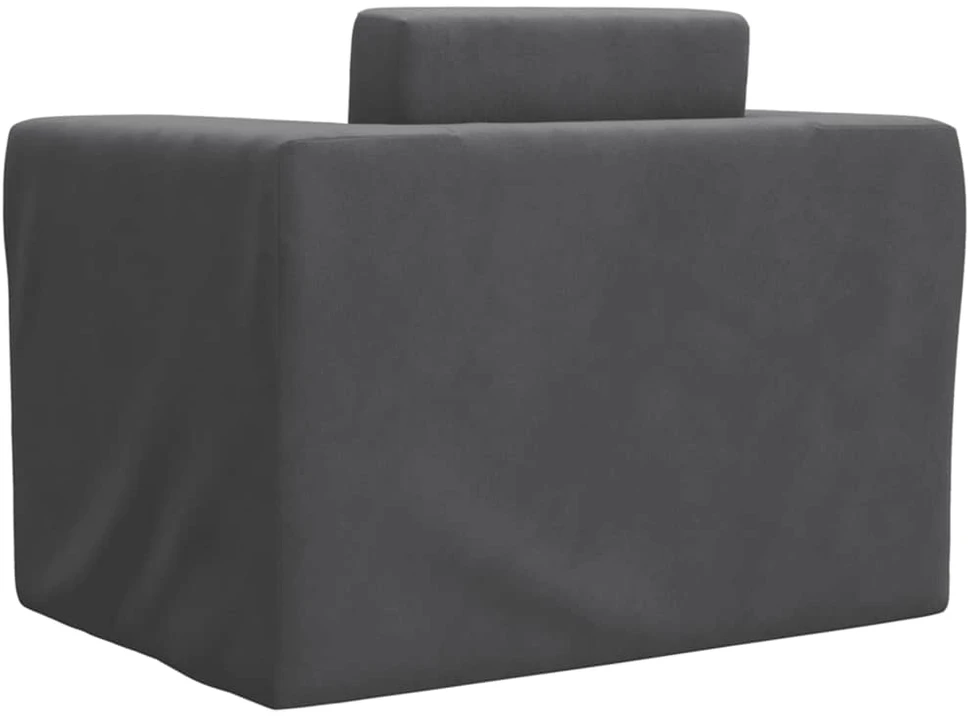 Vaikiška sofa-lova, antracito spalvos, minkštas pliušas