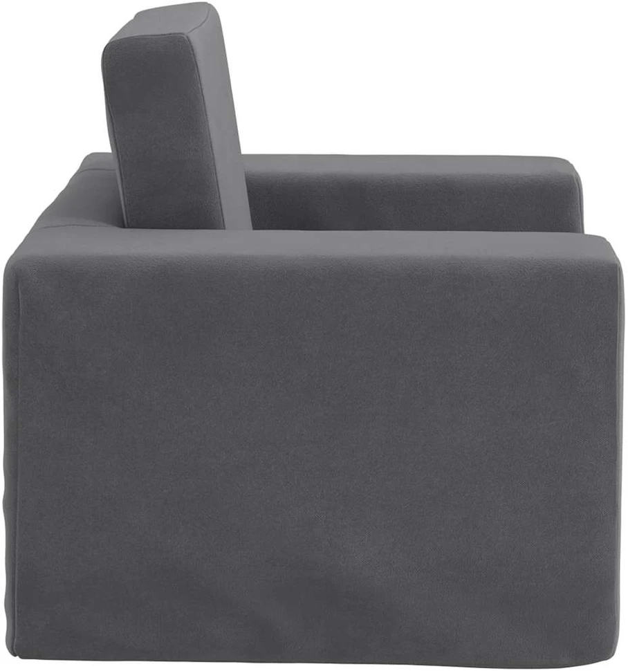 Vaikiška sofa-lova, antracito spalvos, minkštas pliušas