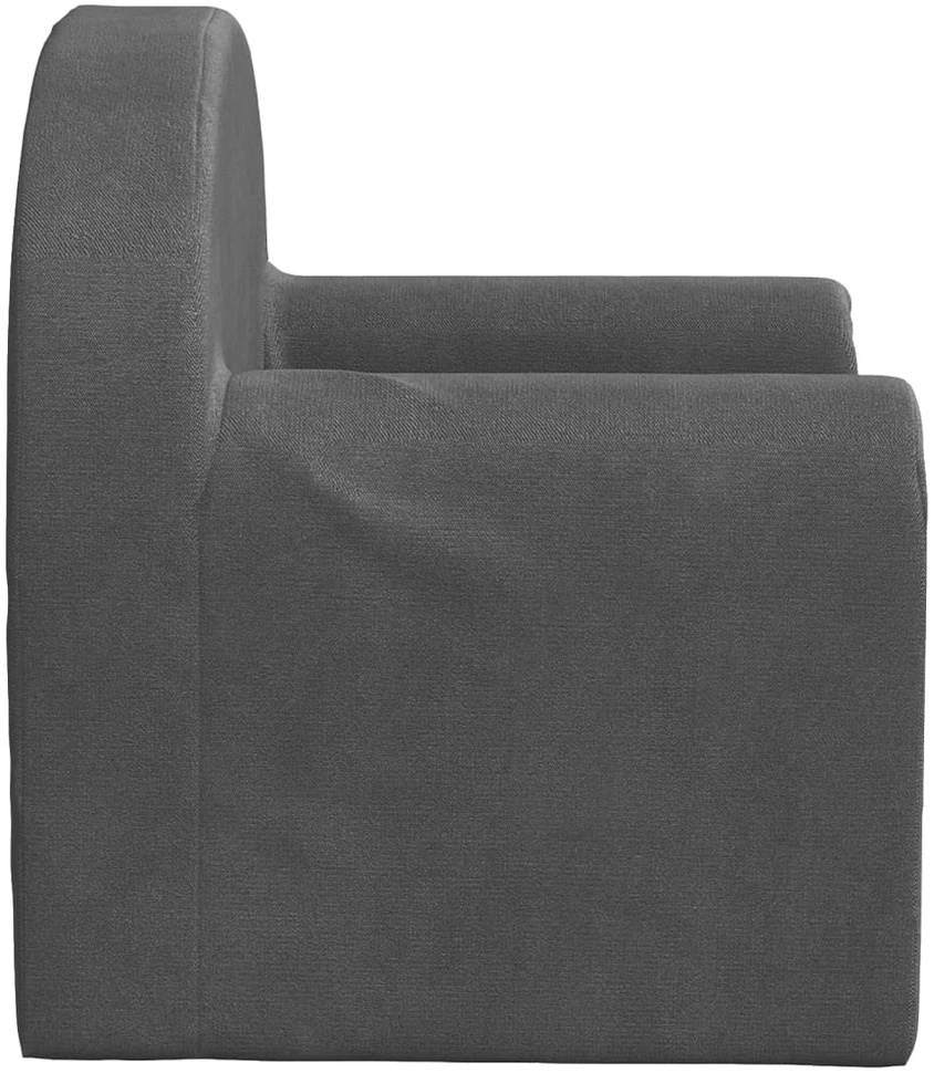 Vaikiška sofa-lova, antracito spalvos, minkštas pliušas