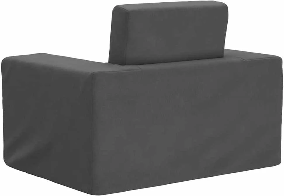 Vaikiška sofa-lova, antracito spalvos, minkštas pliušas