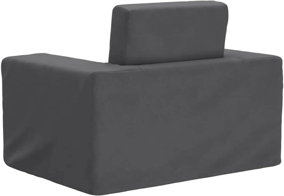 Vaikiška sofa-lova, antracito spalvos, minkštas pliušas