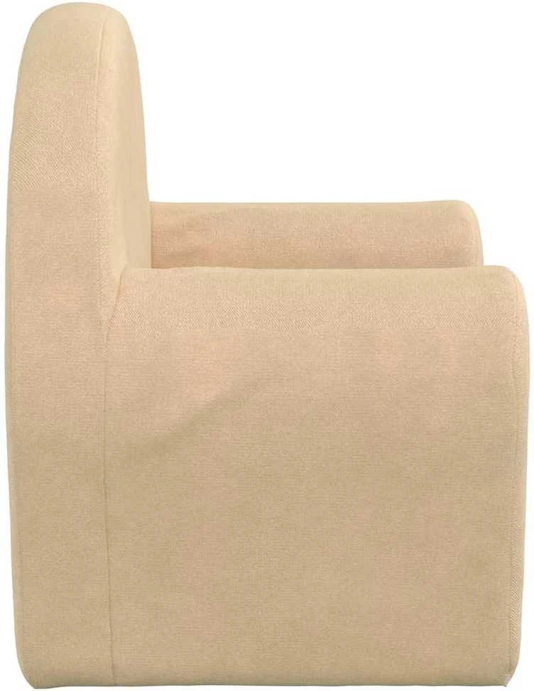 Vaikiška sofa-lova, kreminės spalvos, minkštas pliušas