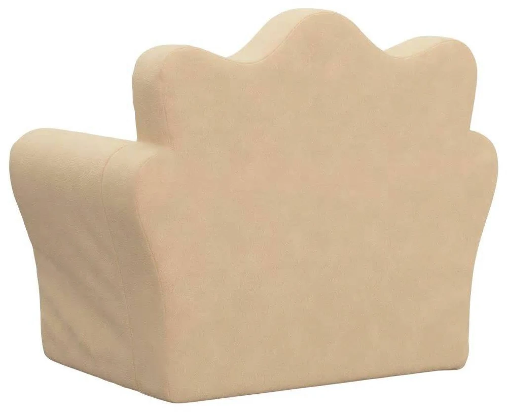 Vaikiška sofa-lova, kreminės spalvos, minkštas pliušas
