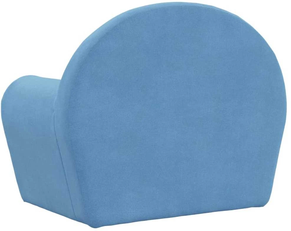 Vaikiška sofa-lova, mėlynos spalvos, minkštas pliušas
