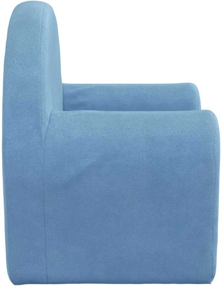 Vaikiška sofa-lova, mėlynos spalvos, minkštas pliušas