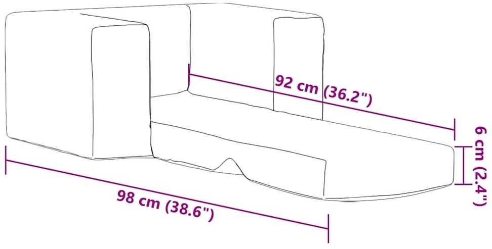 Vaikiška sofa-lova, mėlynos spalvos, minkštas pliušas