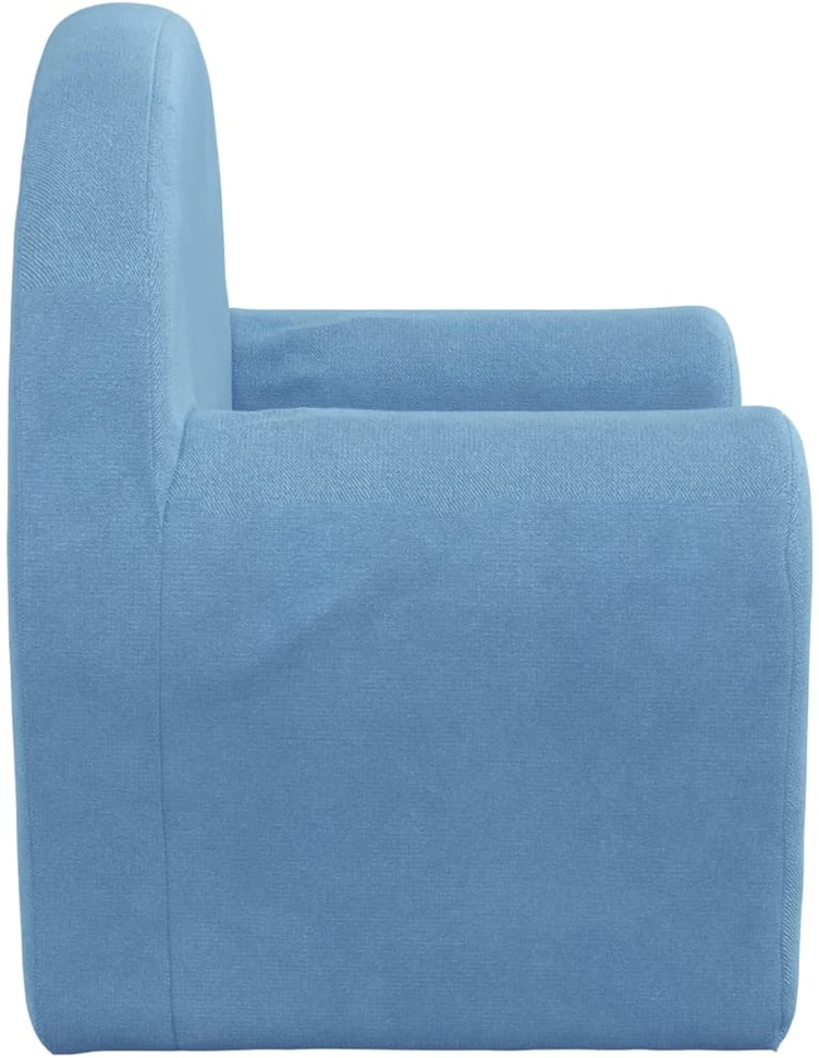 Vaikiška sofa-lova, mėlynos spalvos, minkštas pliušas
