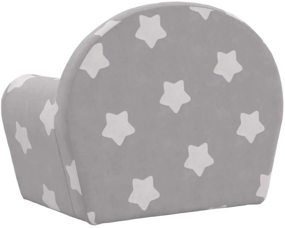 Vaikiška sofa-lova, pilka, minkštas pliušas, su žvaigždėmis