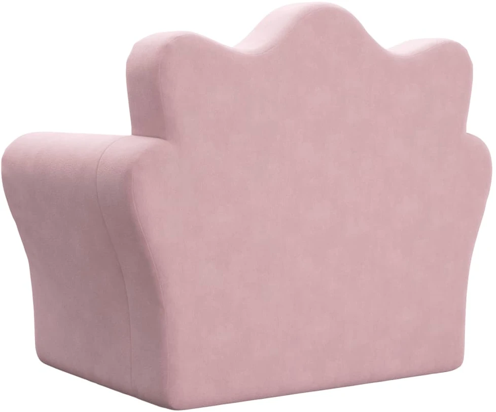 Vaikiška sofa-lova, rožinės spalvos, minkštas pliušas